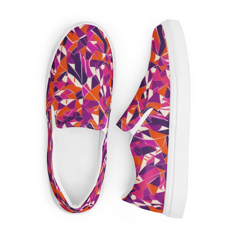 Citrus Fracture on Men's Slip-On Canvas Shoes — Front