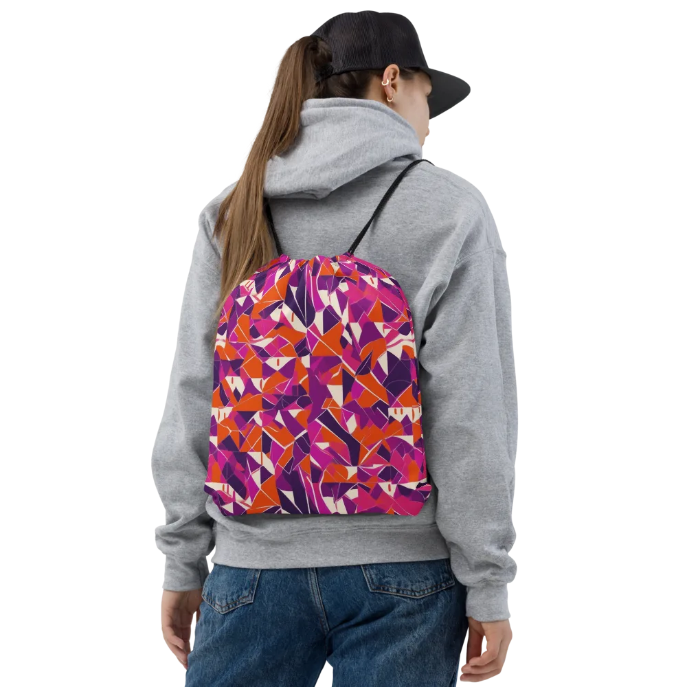 Citrus Fracture on Drawstring Bag — Front