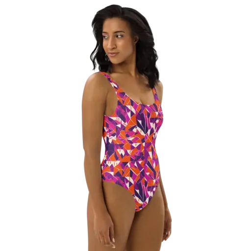 Citrus Fracture on a One-Piece Swimsuit