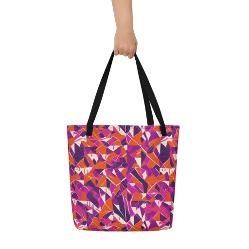 Citrus Fracture on a Large Tote Bag W/ Pocket