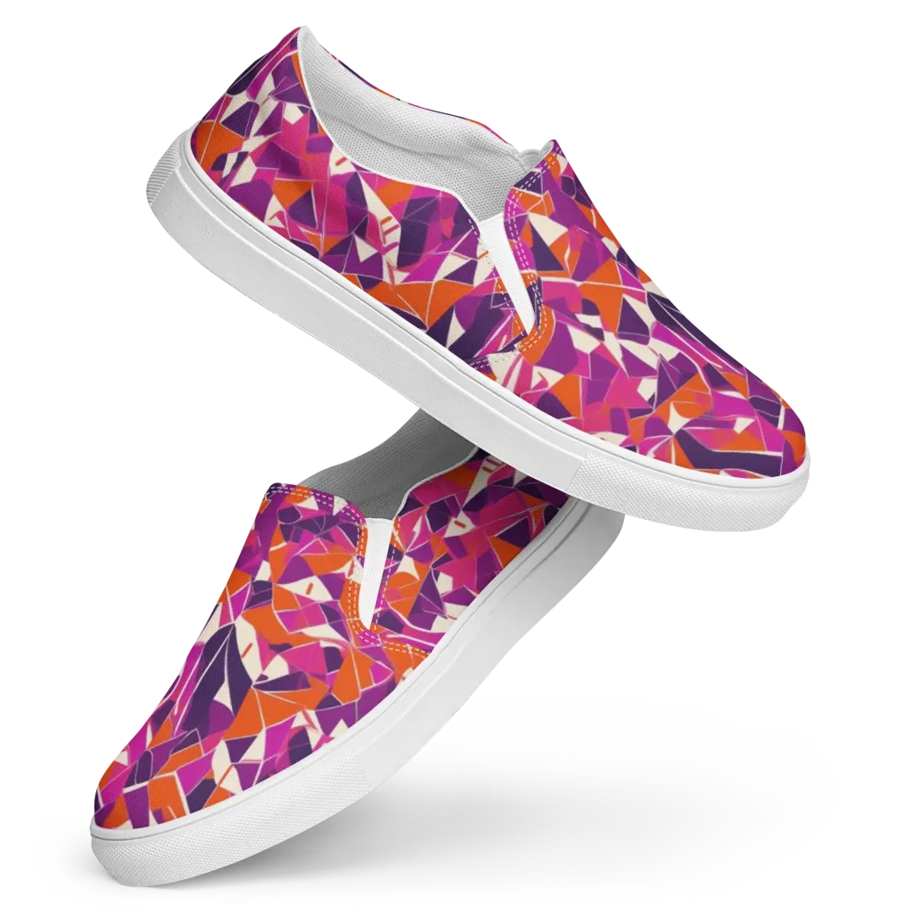 Citrus Fracture on Women's Slip-On Canvas Shoes — Front