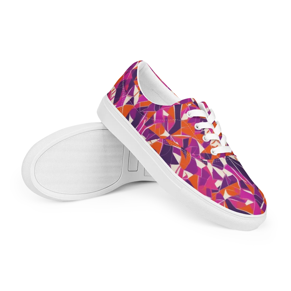 Citrus Fracture on Men's Lace-Up Canvas Shoes — Right Front