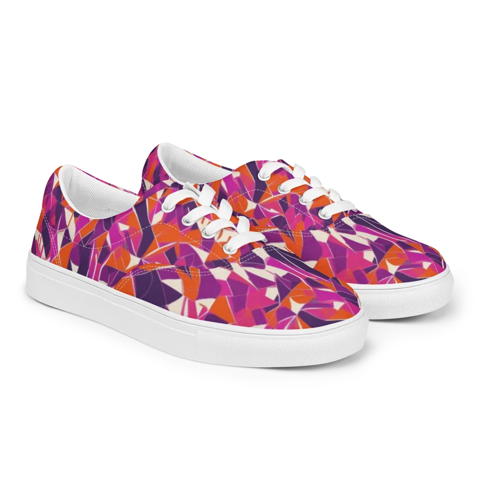 Citrus Fracture on Men's Lace-Up Canvas Shoes — Right Front