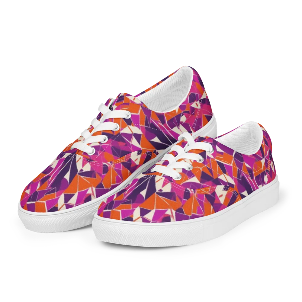 Citrus Fracture on Men's Lace-Up Canvas Shoes — Left Front