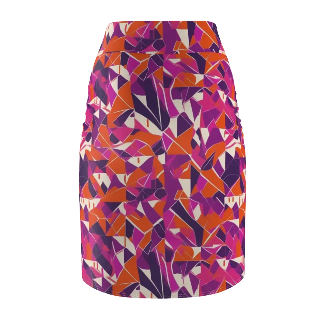 Citrus Fracture on Pencil Skirt — Back