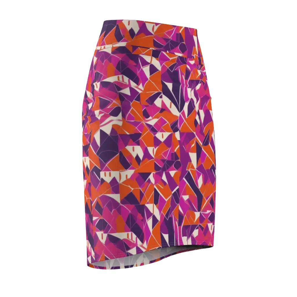 Citrus Fracture on Pencil Skirt — Front Side