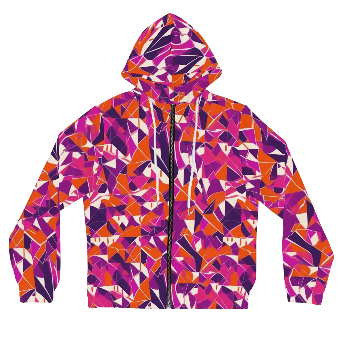 Citrus Fracture on Women's Full-Zip Hoodie — Front