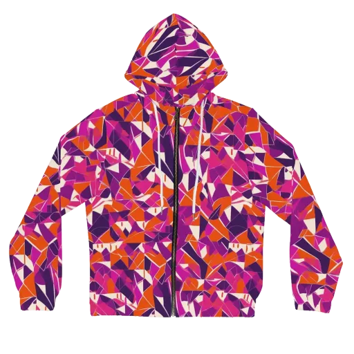 Citrus Fracture on a Women's Full-Zip Hoodie