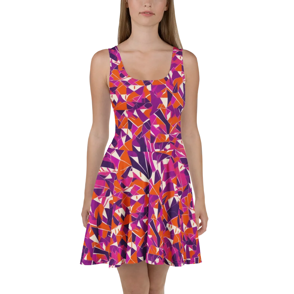 Citrus Fracture on Skater Dress — Front