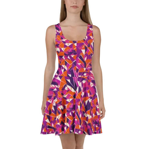 Citrus Fracture on a Skater Dress
