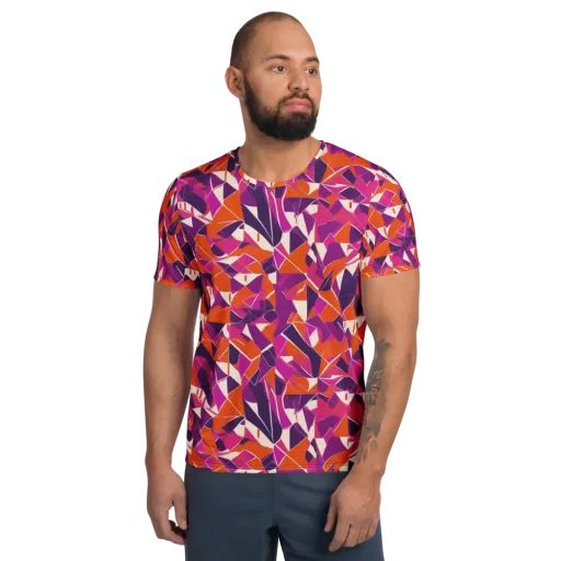 Citrus Fracture on a Men's Athletic T-Shirt