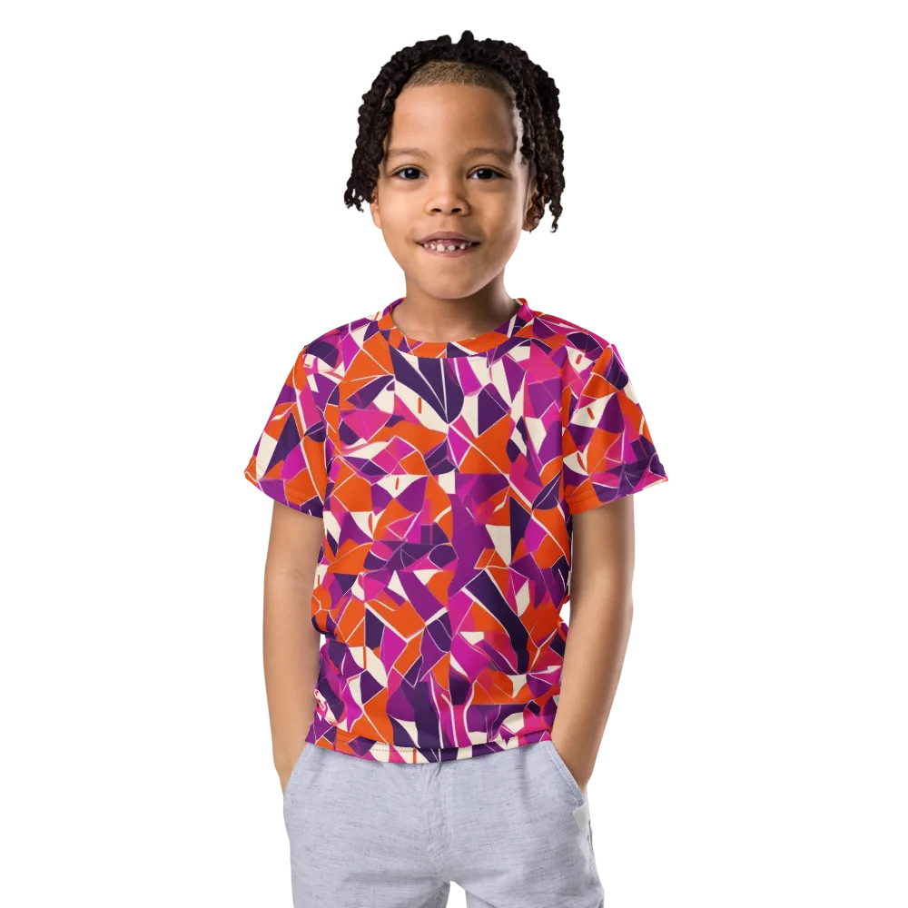Citrus Fracture on Kids Crew Neck T-Shirt — Front