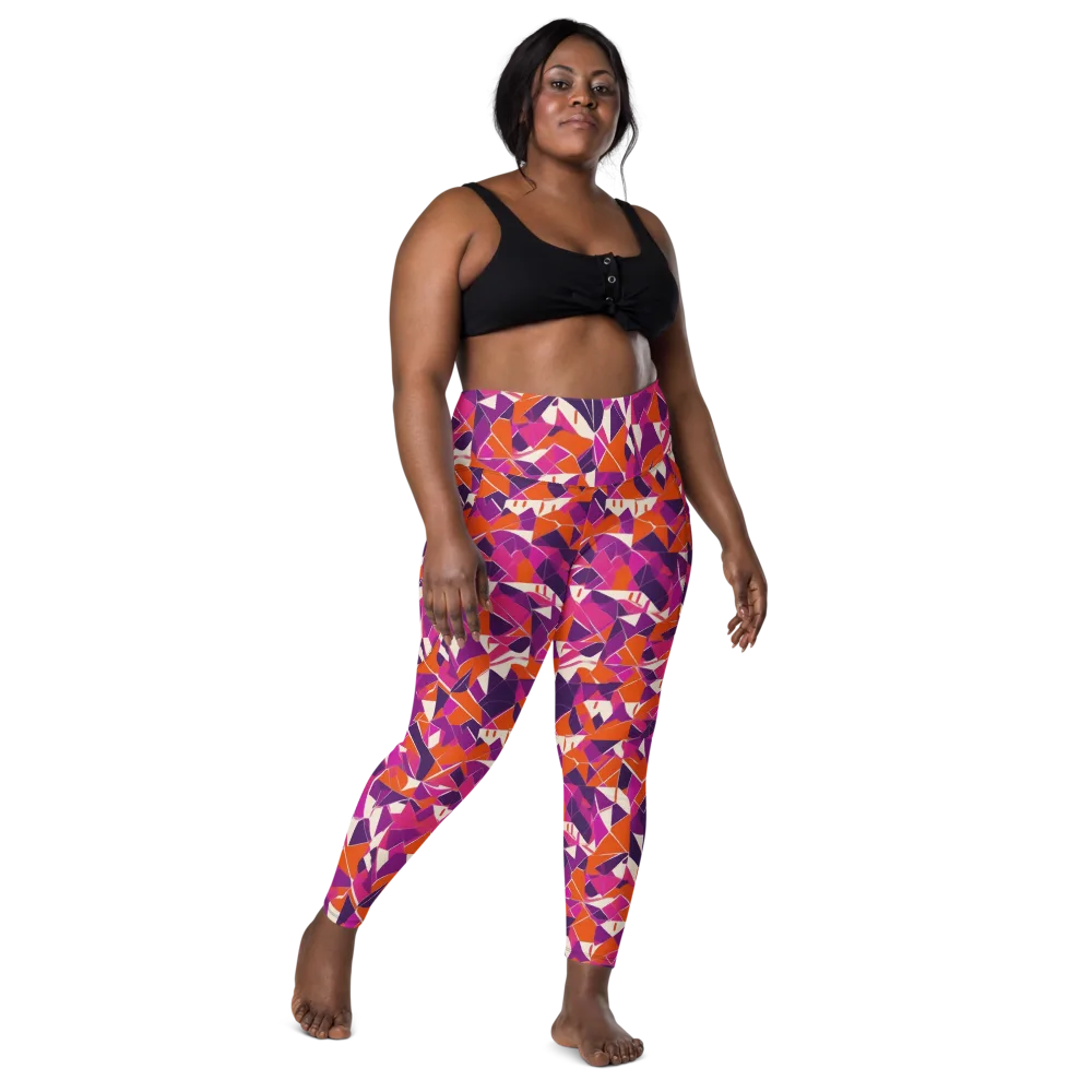 Citrus Fracture on Leggings with Pockets — Front
