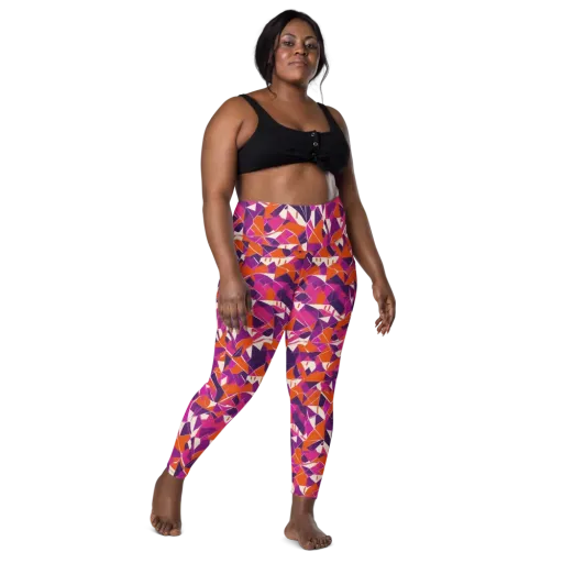 Citrus Fracture on a Leggings with Pockets