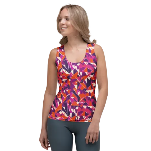 Citrus Fracture on a Women's Tank Top