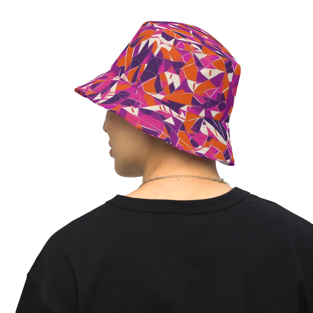 Citrus Fracture on Reversible Bucket Hat — Back Inside