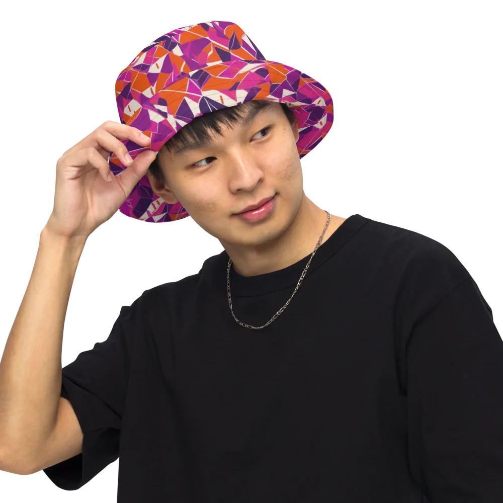 Citrus Fracture on Reversible Bucket Hat — Front Inside