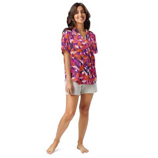 Citrus Fracture on a Women's Short Sleeve Pajama Top
