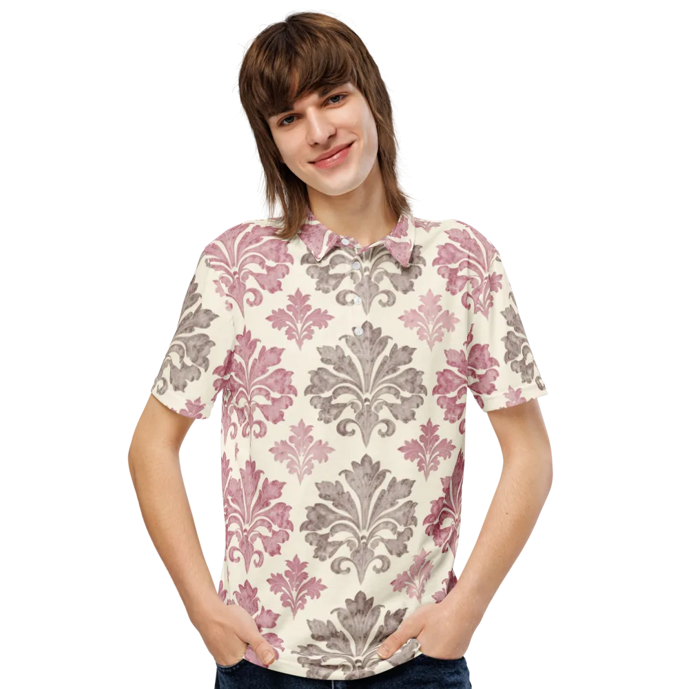 Rosewater Acanthus on Men's Slim Fit Polo Shirt — Front
