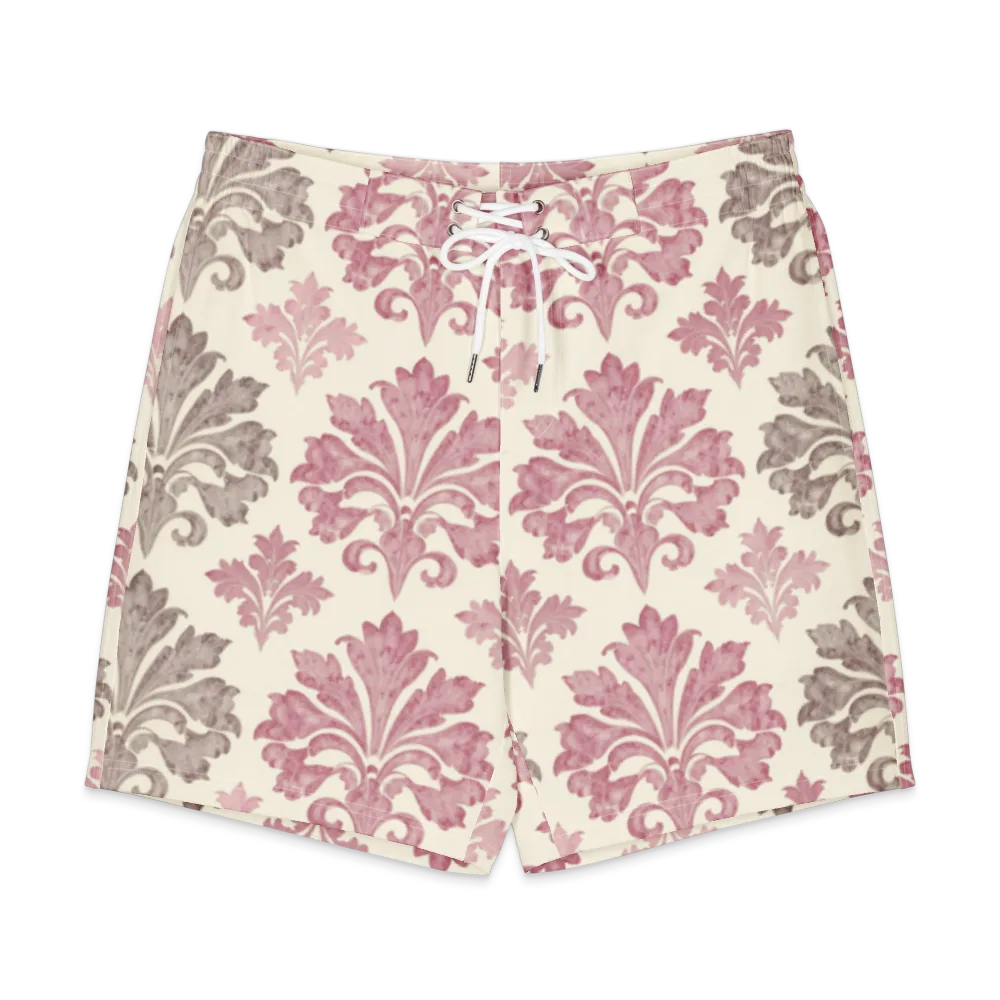 Rosewater Acanthus on Men's Board Shorts — Front