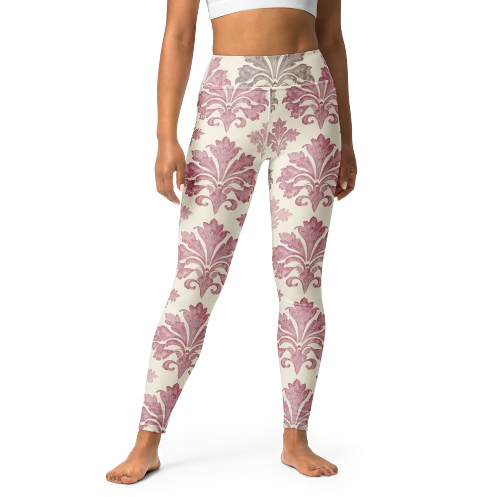 Rosewater Acanthus on Yoga Leggings — Front