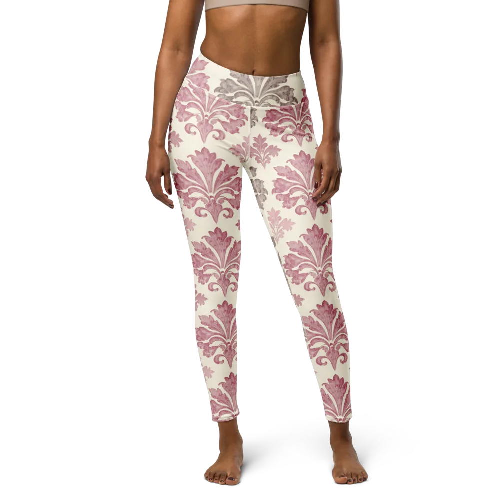 Rosewater Acanthus on Yoga Leggings — Front