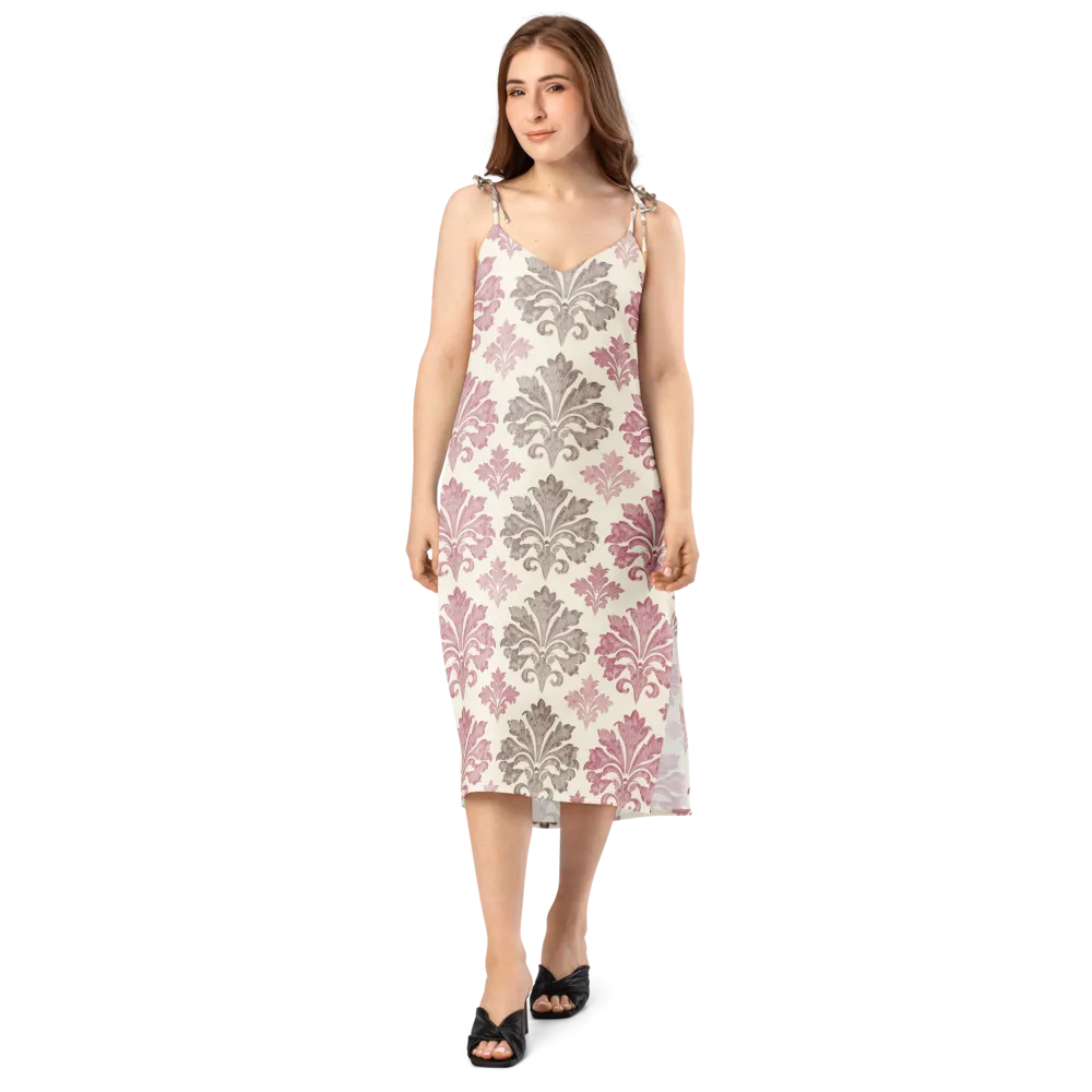 Rosewater Acanthus on Slip Dress — Front