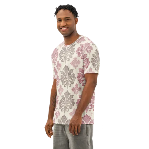 Rosewater Acanthus on a Men's Cotton Crew Neck T-Shirt