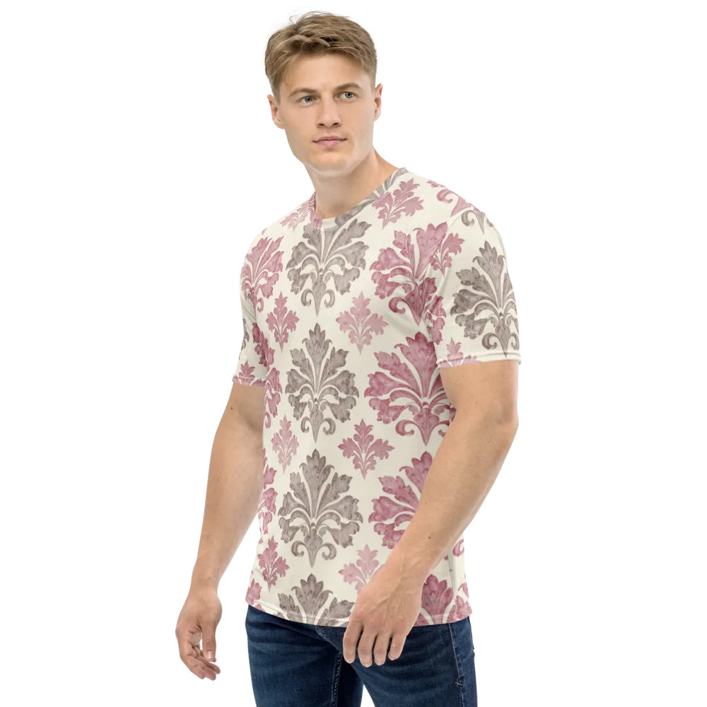 Rosewater Acanthus on Men's Crew Neck T-Shirt — Left