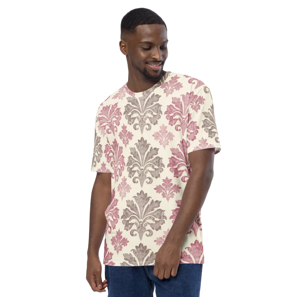 Rosewater Acanthus on Men's Crew Neck T-Shirt — Left