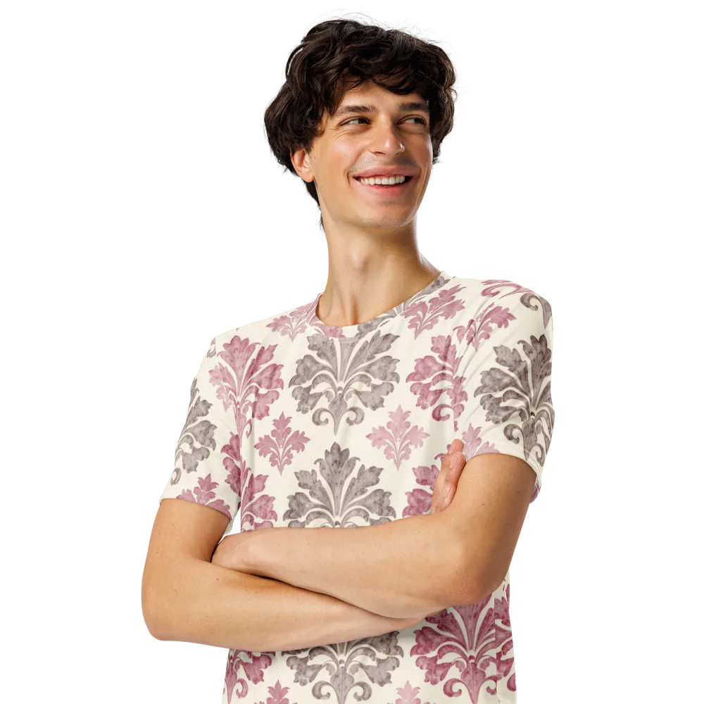 Rosewater Acanthus on Men's Crew Neck T-Shirt — Left Front