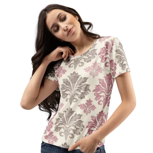 Rosewater Acanthus on a Women's Crew Neck T-Shirt