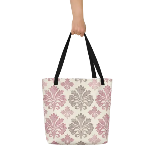 Rosewater Acanthus on a Large Tote Bag W/ Pocket