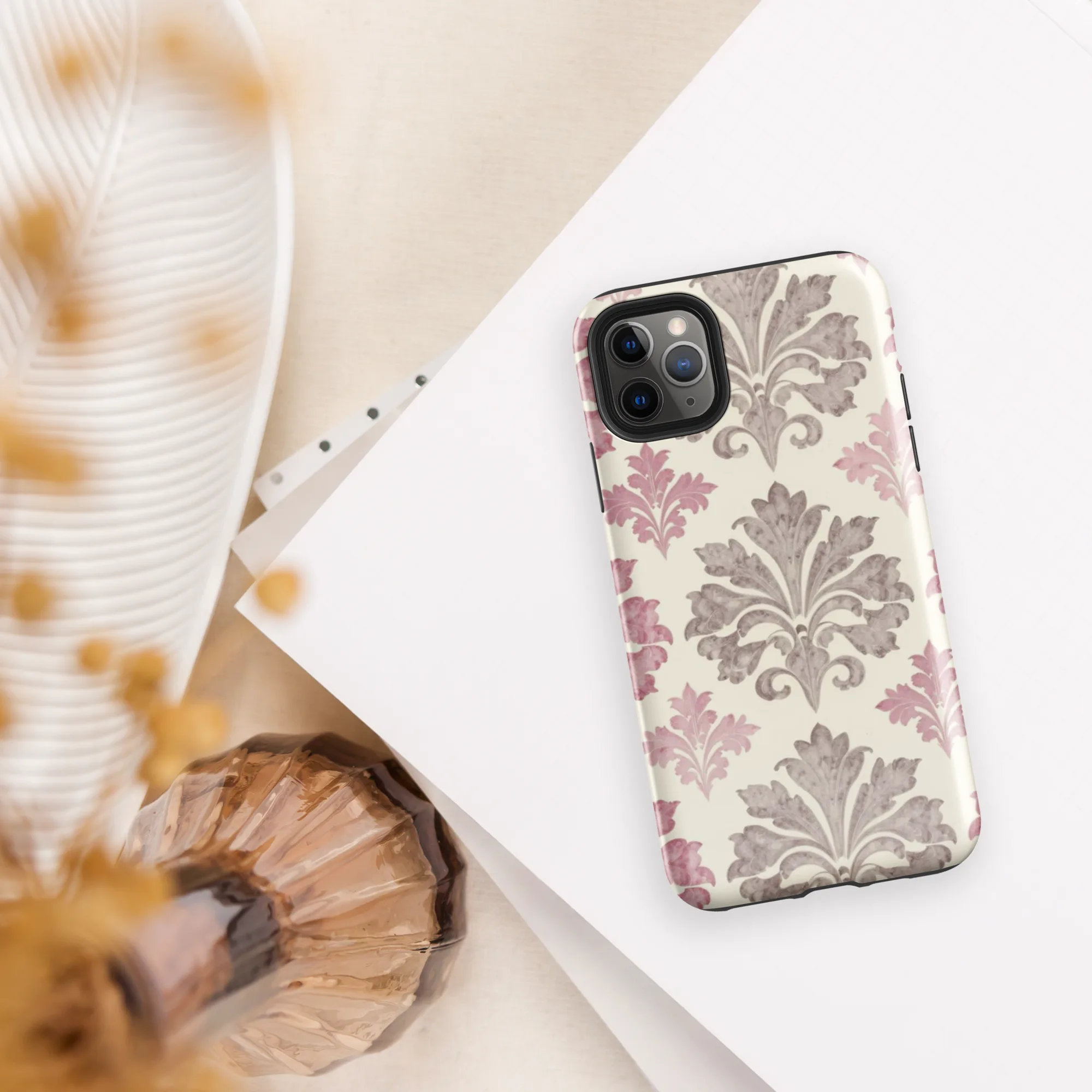 Rosewater Acanthus on Tough Case for iPhone® — Front