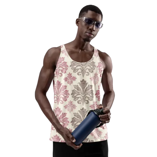 Rosewater Acanthus on a Men's Tank Top