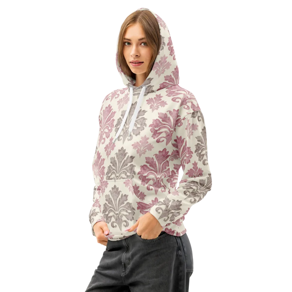 Rosewater Acanthus on Cotton Hoodie — Left Front