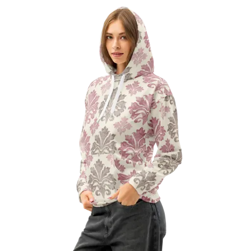 Rosewater Acanthus on a Cotton Hoodie