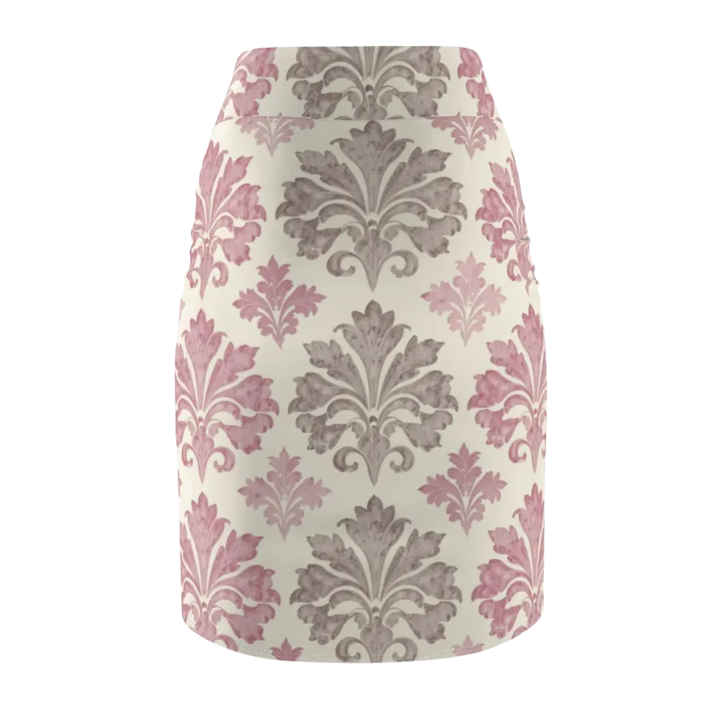 Rosewater Acanthus on Pencil Skirt — Back