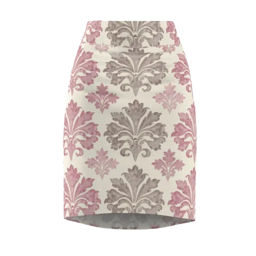 Rosewater Acanthus on a Pencil Skirt
