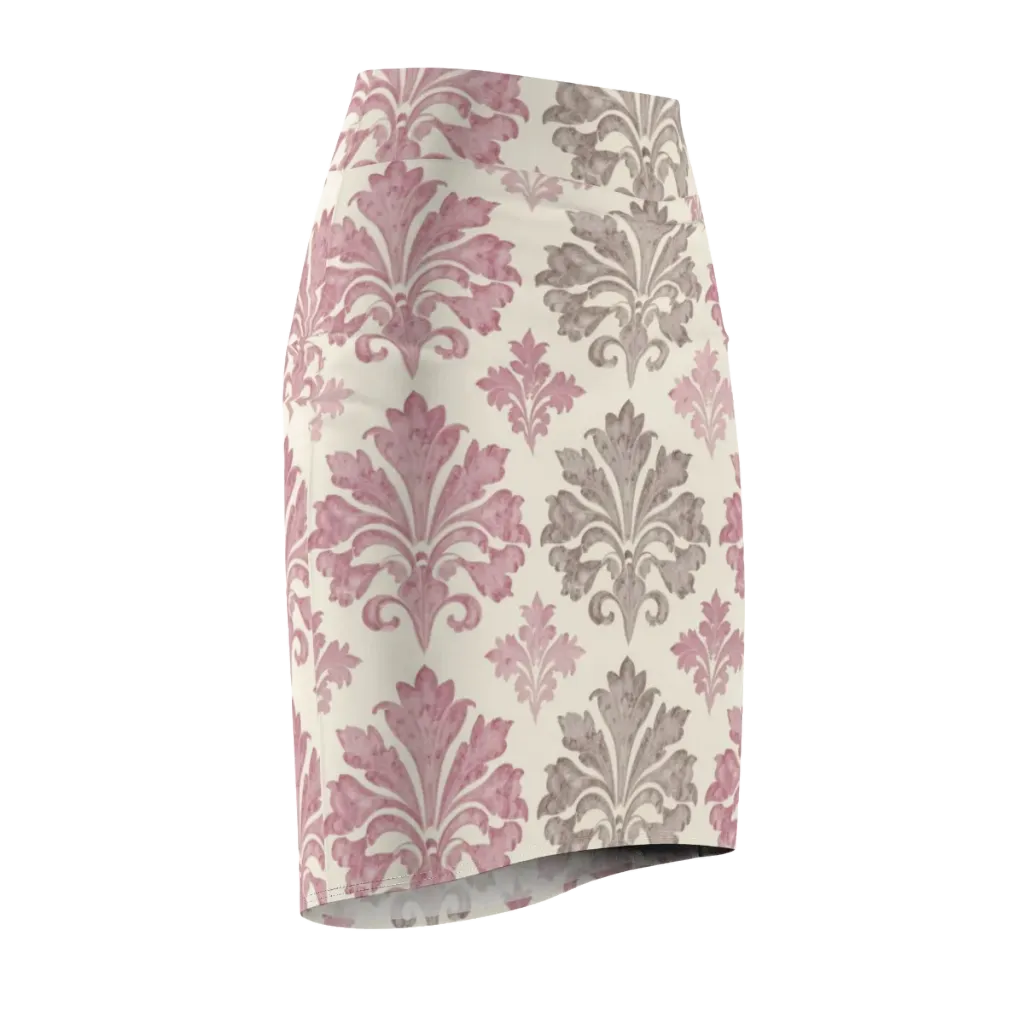Rosewater Acanthus on Pencil Skirt — Front Side