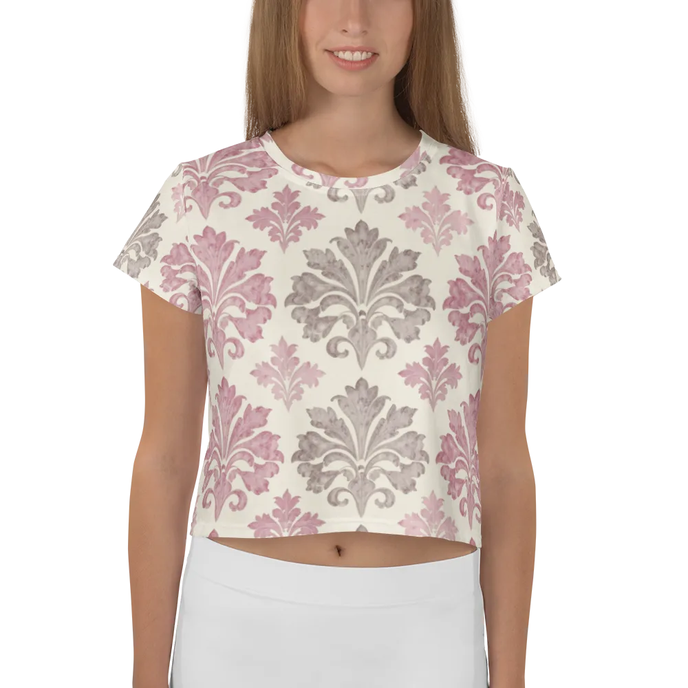 Rosewater Acanthus on Crop Tee — Front
