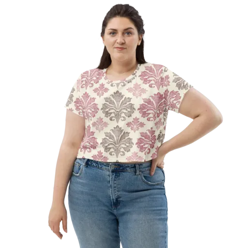 Rosewater Acanthus on a Crop Tee