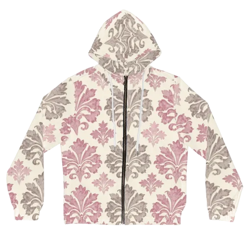 Rosewater Acanthus on a Women's Full-Zip Hoodie