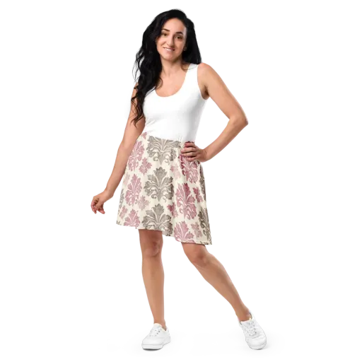 Rosewater Acanthus on a Skater Skirt