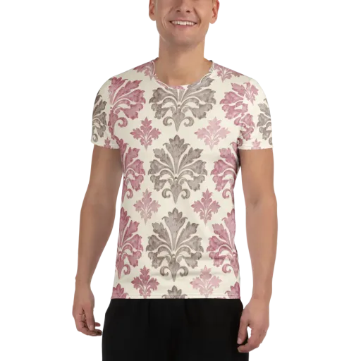 Rosewater Acanthus on a Men's Athletic T-Shirt