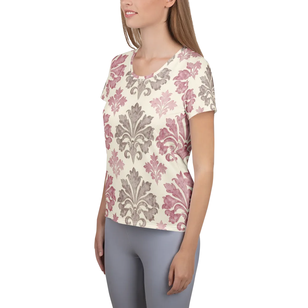 Rosewater Acanthus on Women's Athletic T-Shirt — Left