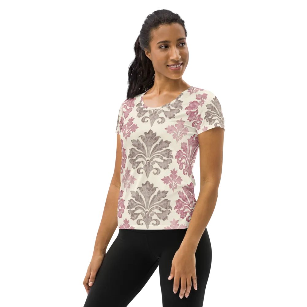 Rosewater Acanthus on Women's Athletic T-Shirt — Left
