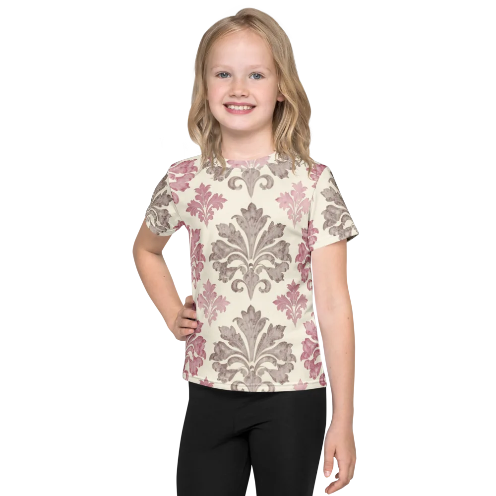Rosewater Acanthus on Kids Crew Neck T-Shirt — Front