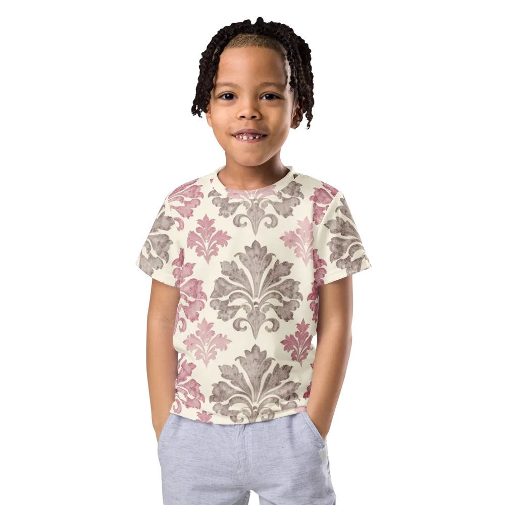 Rosewater Acanthus on Kids Crew Neck T-Shirt — Front