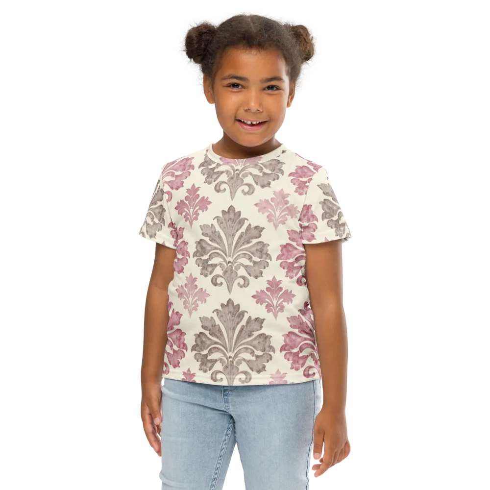 Rosewater Acanthus on Kids Crew Neck T-Shirt — Front